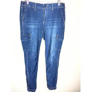 Denim & Co. Women Cargo 4 Pockets Belt Loops Jeans